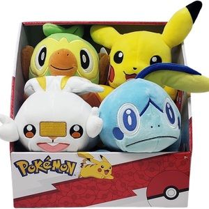 NWT Pokemon Plushies Galar Region Starters and Pikachu Bundle